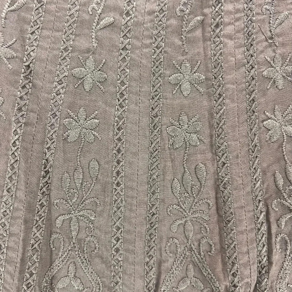 Tahari Brown Embroidered Skirt Size 6 - Picture 3 of 8